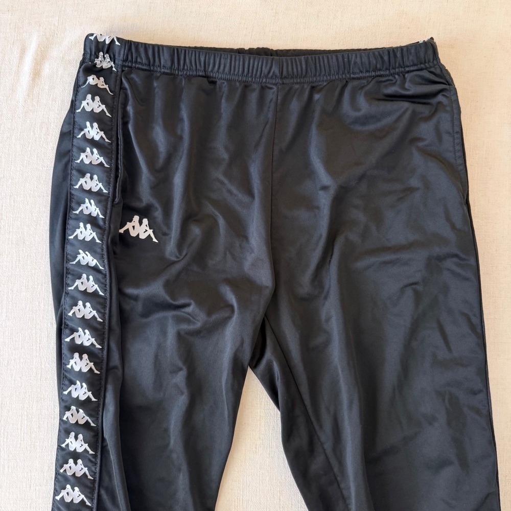 Kappa Banda Track Pants Mens XL Black Logo Tape Joggers Streetwear Sportswear - Picture 2 of 10